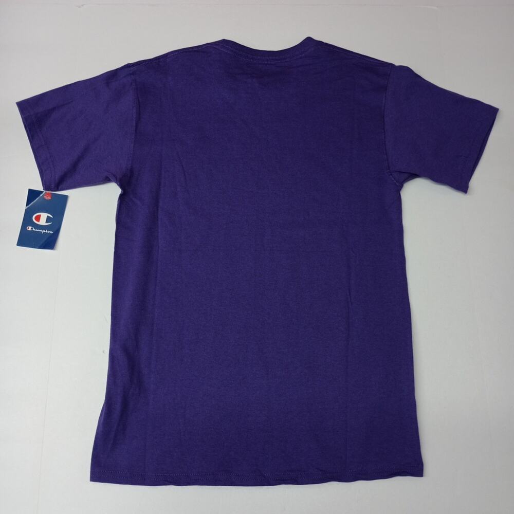 Champion‎ T-Shirt Mens S Purple Embroidered Logo Short Sleeve - Picture 7 of 7